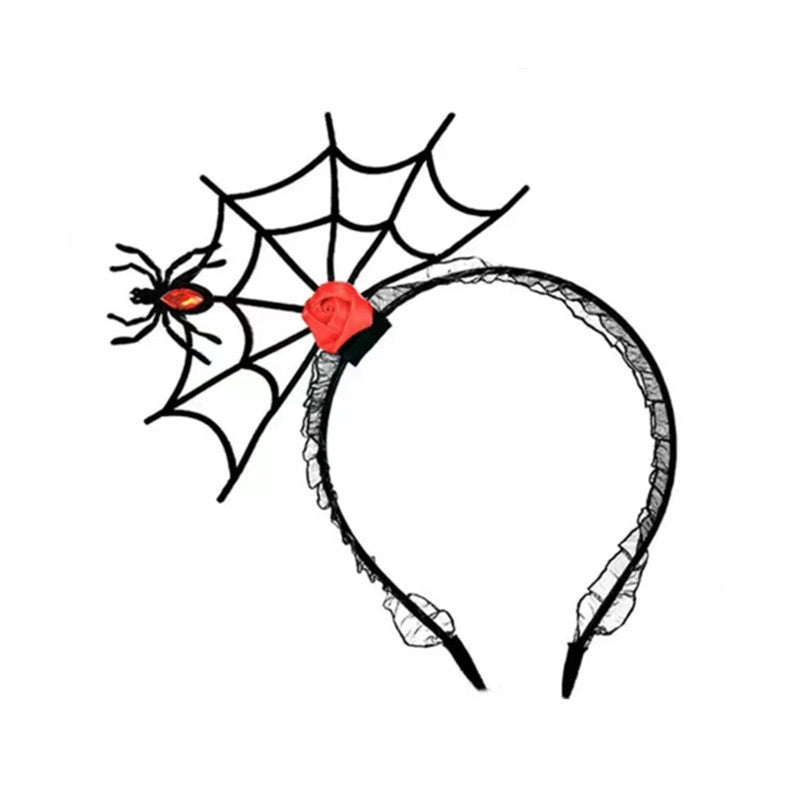 Halloween Funny Punk Flower Spider Spider Web Mixed Materials Party Festival