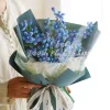 DIY Handmade Twist Stick Craft Blue Flower Bouquet Chenille Stems Craft Pipe Cleaners Gift Decor Set
