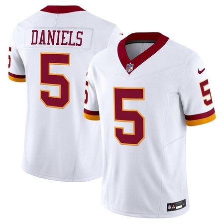 Youth Washington Commanders #5 Jayden Daniels White 2025 F.U.S.E. Throwback Vapor Limited Stitched Football Jersey