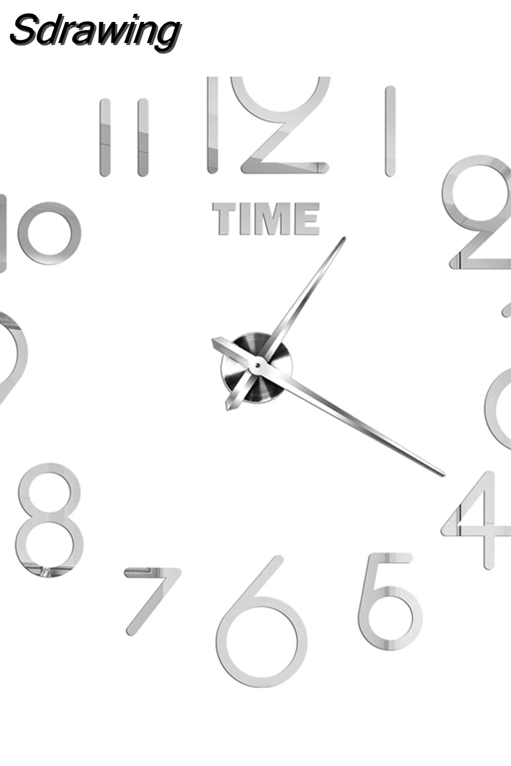 Sdrawing Wall Clock Luminous Frameless Wall Clocks DIY Digital Clock Wall Stickers Silent Clock for Home Living Room Office Wall Decor