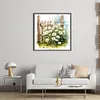 Daisy Fence-18CT Stamped Cross Stitch 25*25cm/9.84*9.84in tapestrymarket