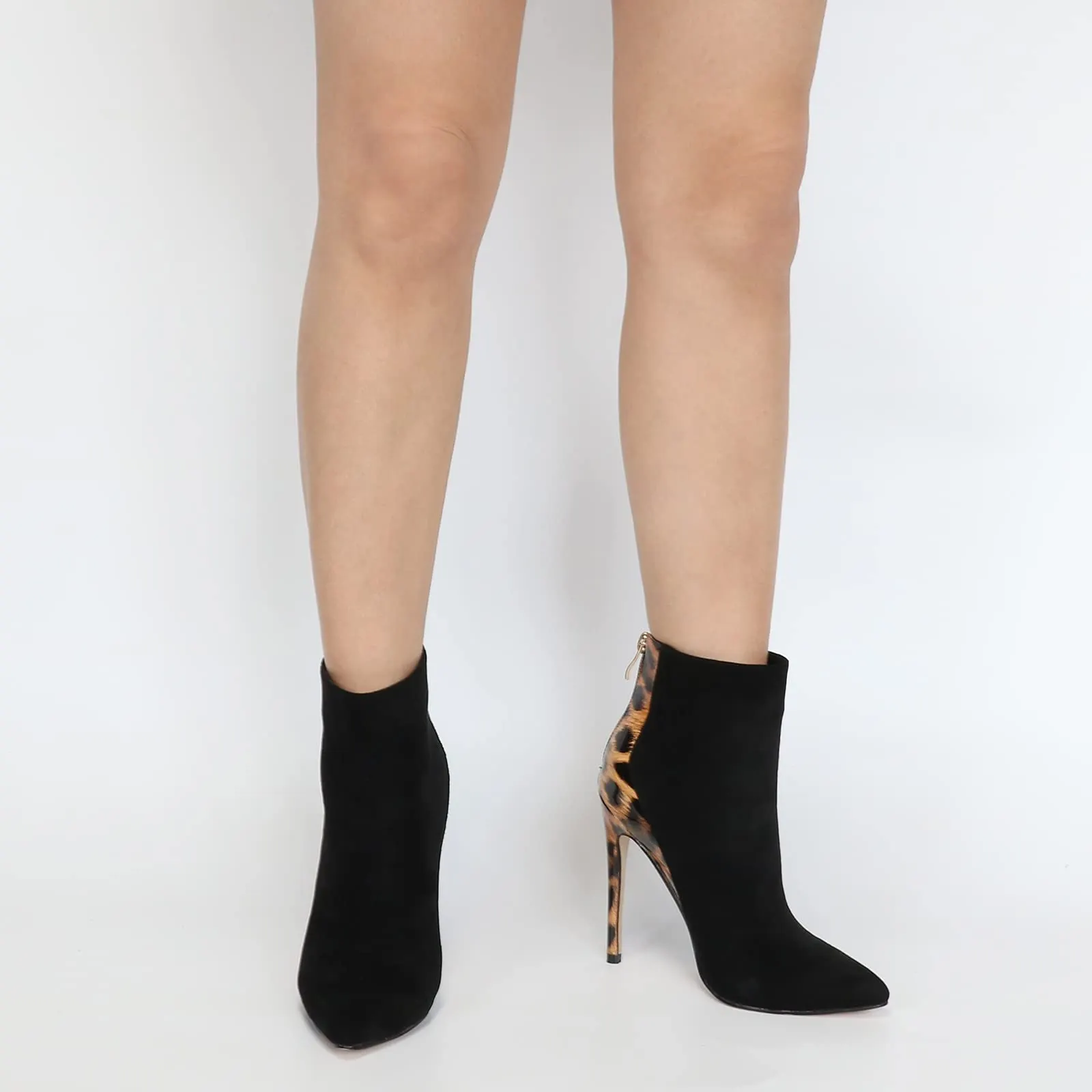 120mm Women's Ankle Boots Closed Pointed Toe Red Soles Stilettos Pattern Booties-vocosishoes