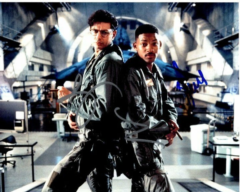 Will smith and jeff goldblum signed autographed independence day Photo Poster painting