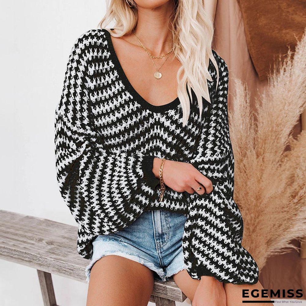 Autumn and Winter Fashion V-neck Loose Thin Knitwear Sweater | EGEMISS