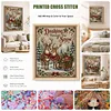 Reindeer Sleigh DIY 11CT 3 Strand Stamped Cross Stitch Kit 40x50cm tapestrymarket