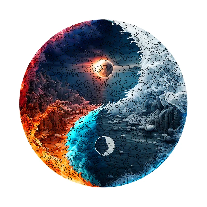 Ericpuzzle™ Ericpuzzle™Yinyang Ice and fire Wooden Jigsaw Puzzle