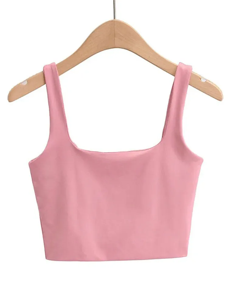 Churchf Churchf Temperament Sexy Back Double Small Vest Summer Women's New Pure Color Versatile Short Sleeveless Jacket