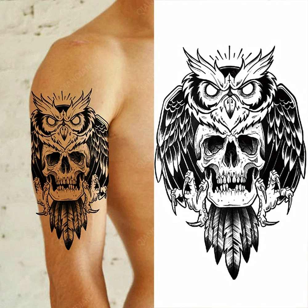 100 Piece Wholesales Waterproof Temporary Tattoo Sticker Dragon Tiger Skull Lightning Flower Butterfly Body Arm Man Women Tatoo