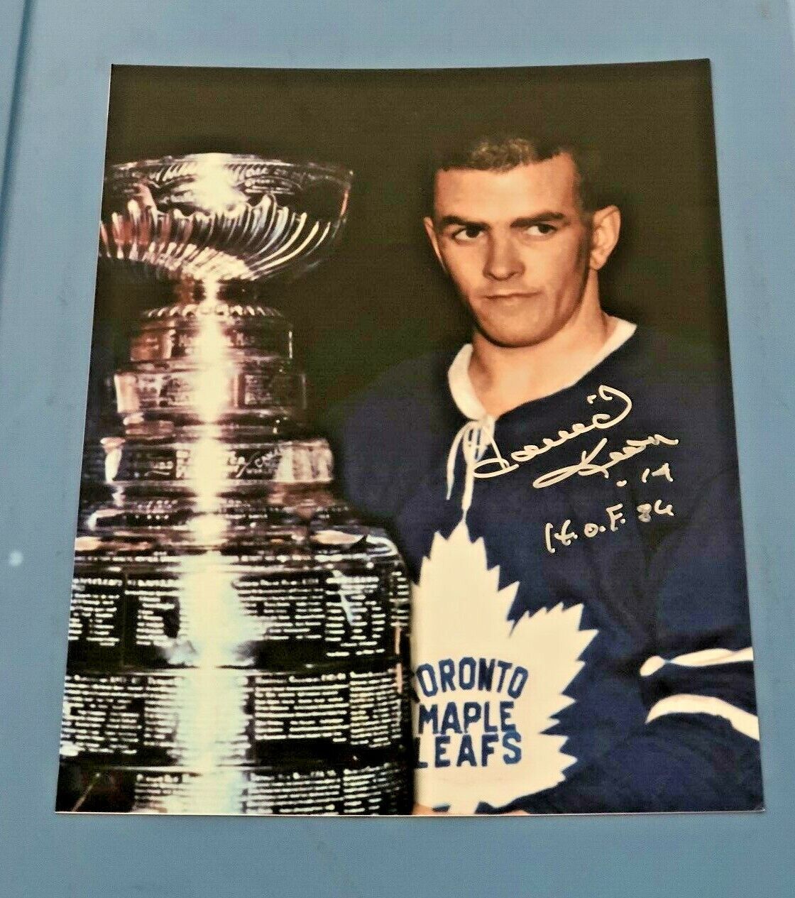 DAVE KEON SIGNED 11X14 TORONTO MAPLE LEAFS Photo Poster painting W/HOF 86 W/COA