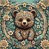 (40*40cm)Flower Bear - Full Round Drill Diamond Painting