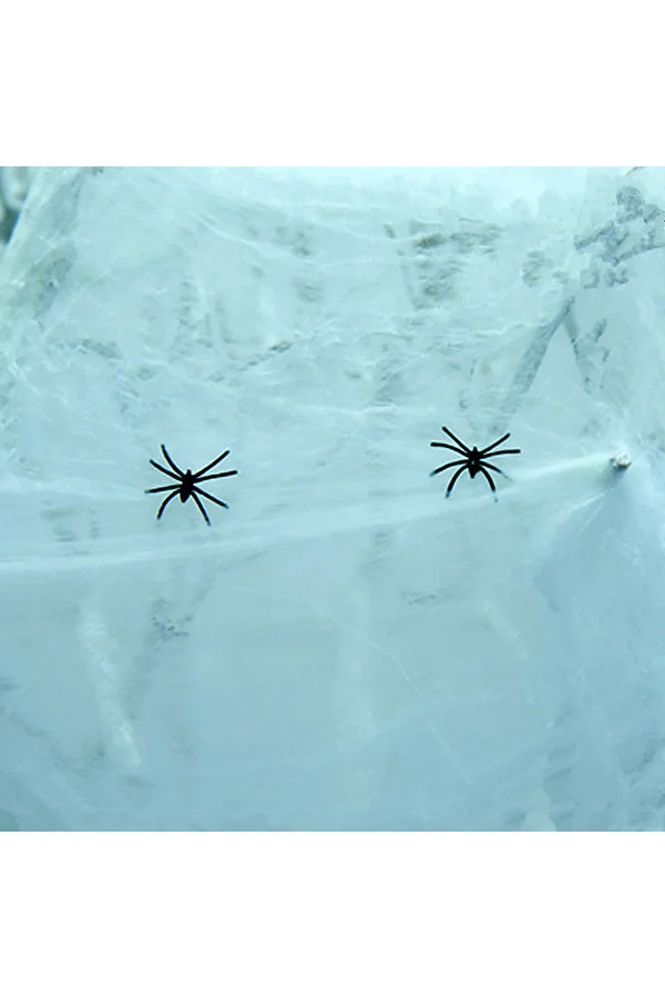 Spider Webs Cotton With 2 Spiders For Halloween Party Home Decor White-elleschic