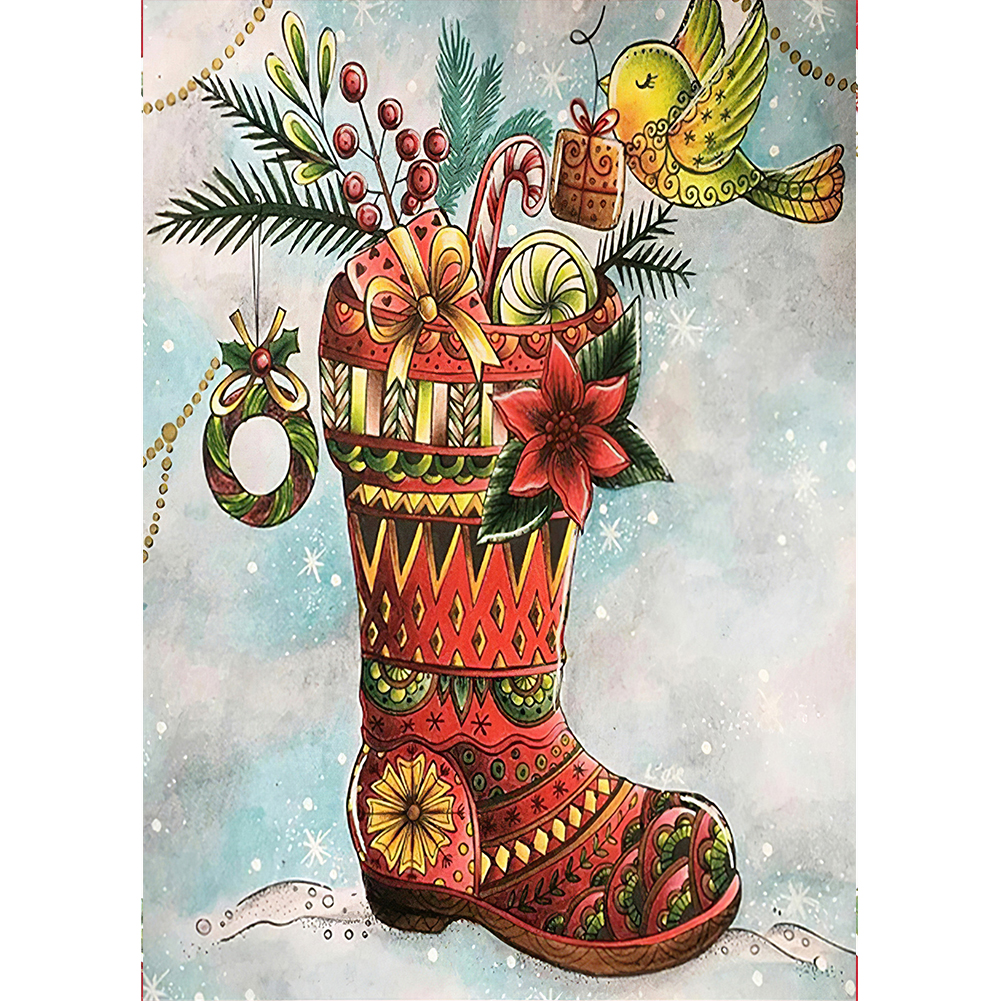 

Christmas Sock - Round Drill Diamond Painting - 30*40CM, 501 Original