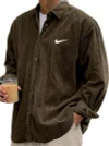 Men's Textured Corduroy Relaxed Fit Casual Shirt