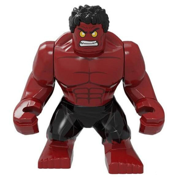 Red Hulk Custom Marvel Superhero Large Minifigure Minifigure Bricks monstertoys