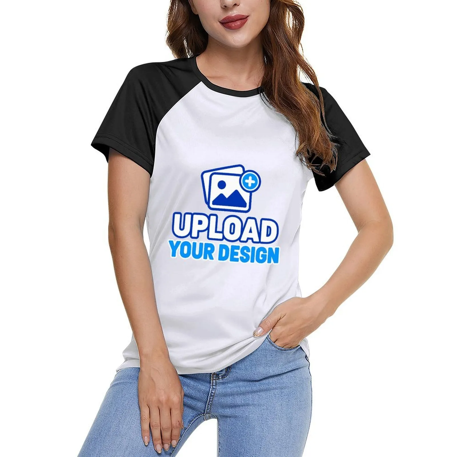 Custom Women's Cotton Raglan T-Shirt - Front Direct Print custom product image