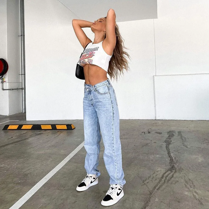 2021 Summer Women Tank Top Ladies Sleeveless Letter Print Punk Club Sexy Casual Crop Tops Slim Fit Base Vest Shirts Female