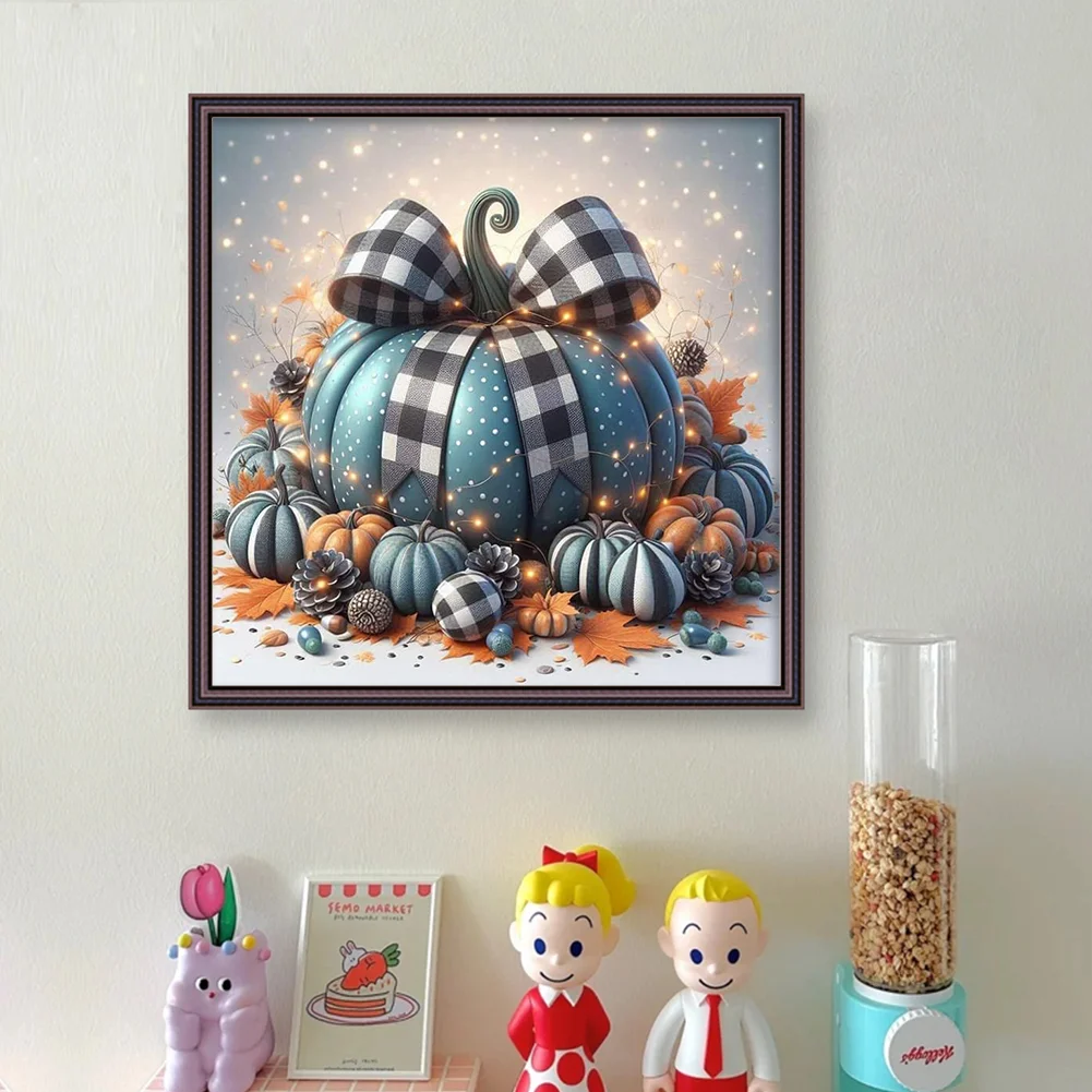 11CT Full Stamped Cross Stitch - Blue Pumpkin(Canvas|40*40CM)