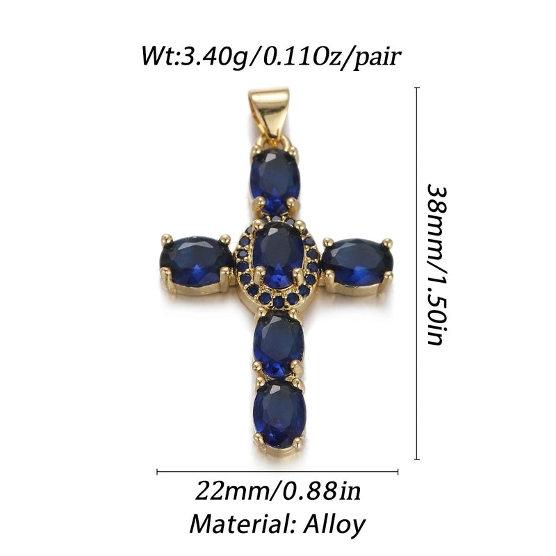 1 Piece Copper Zircon Cross Pendant
