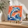 DIY Pre-Framed Dolphin Button Art Canvas Kit