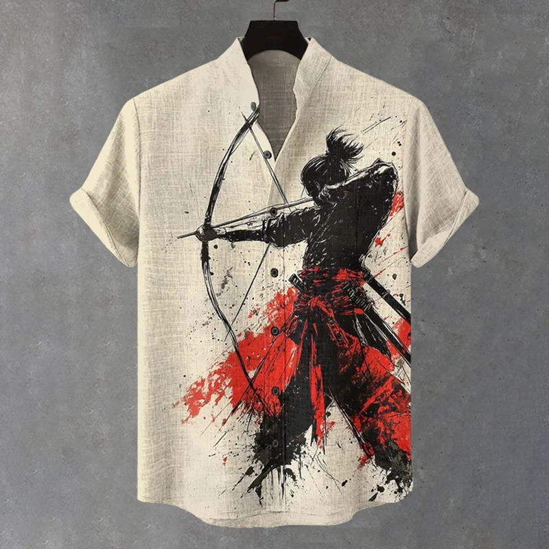 Men's Archery Warrior Ink Art Print Casual Shirt  artssus