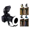 Outdoor Macro LED Ring Flash Set with LCD Display, Power Control, Adapter Rings and Flash Diffuser, Universal for Canon, Nikon, Panasonic DSLR Cameras Universal Flash