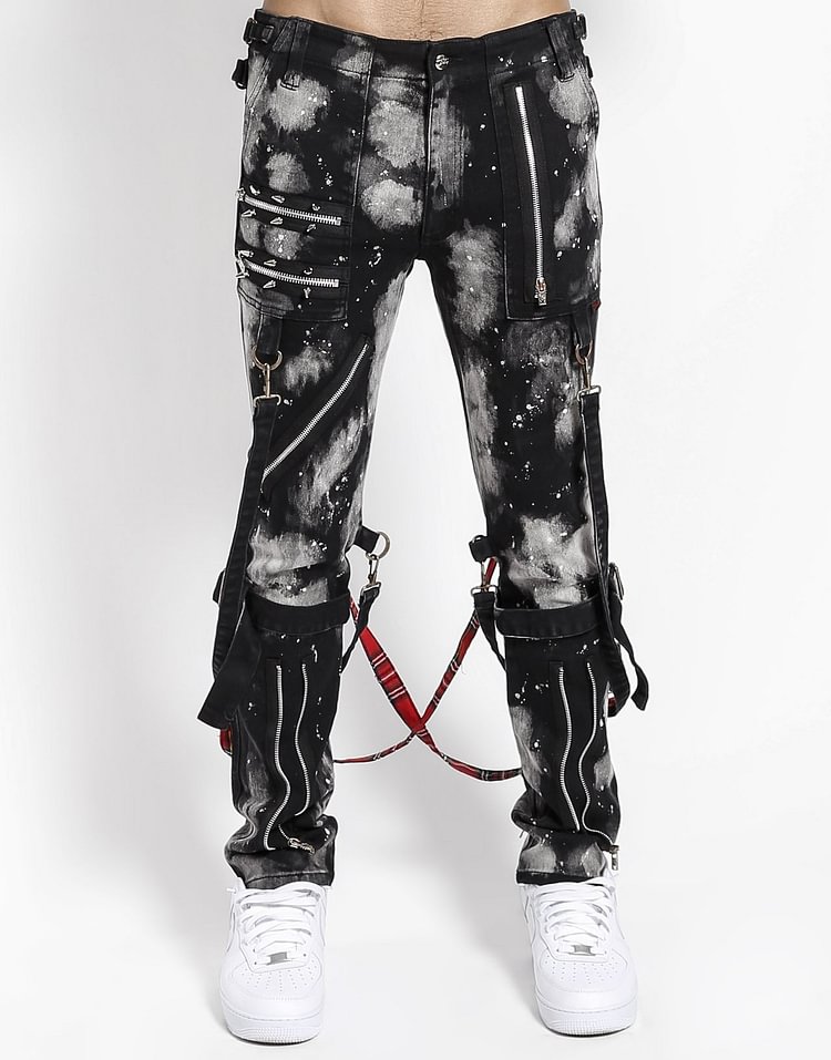 BLEACH AND STUD BONDAGE PANT