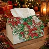 Christmas Poinsettia Butterfly 24cm DIY Diamond Painting Rhinestones Decorative Tissue Box Reusable Crystal Mosaic PU Tissue Holder for Home Car Desk Decoration Craft