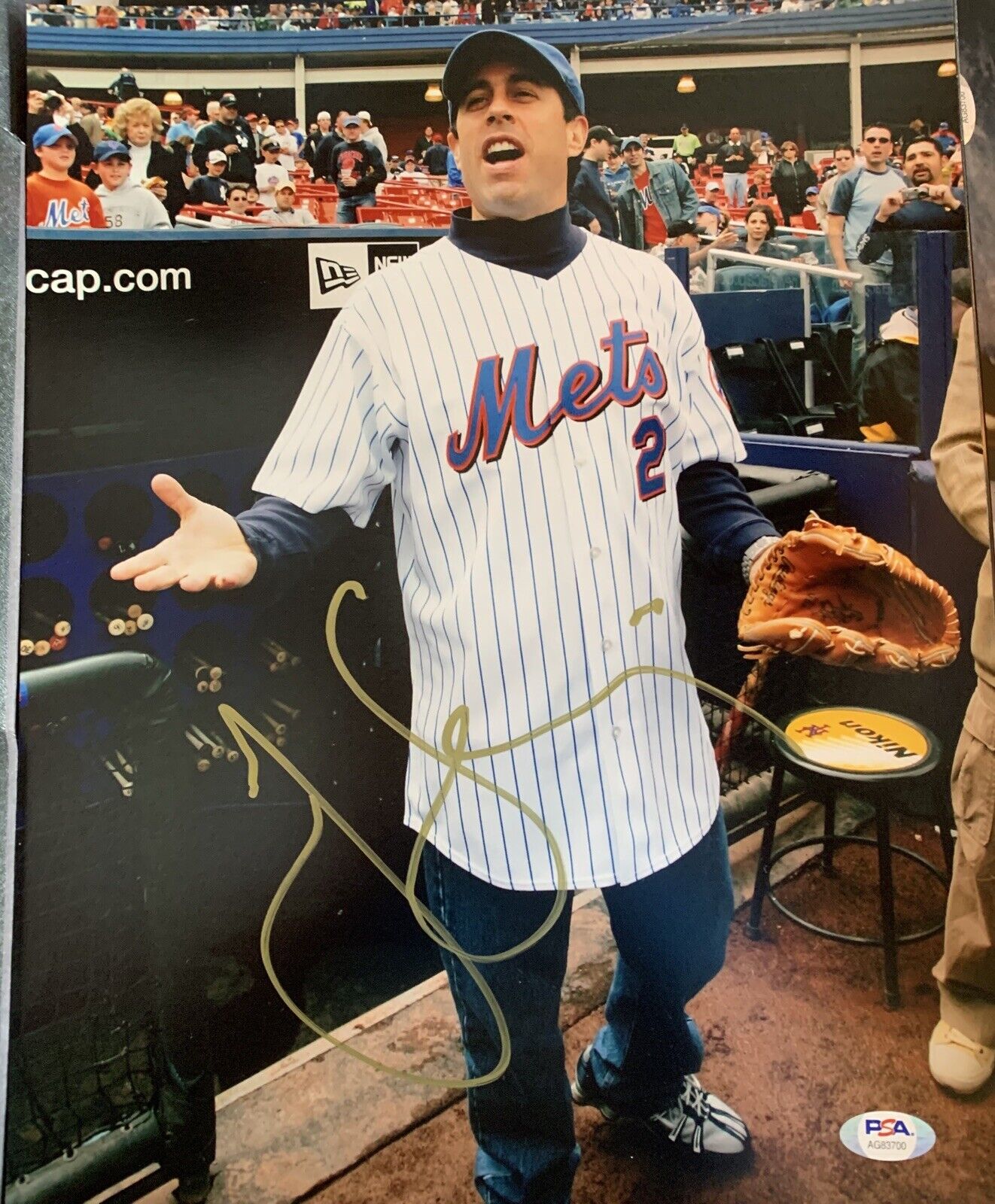 Jerry Seinfeld Auto Signed 11x14 Photo Poster painting Pic Mets Psa Coa