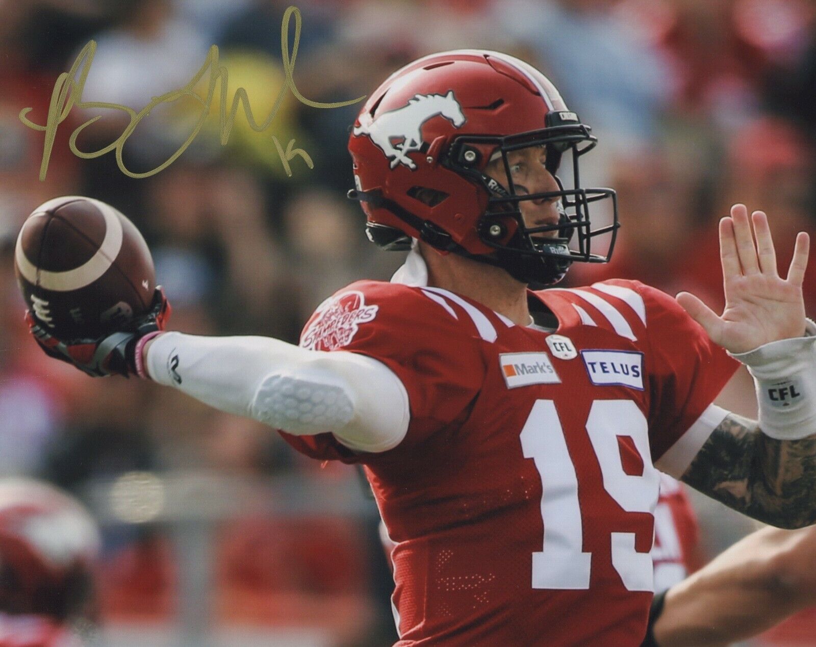 BO LEVI MITCHELL SIGNED AUTOGRAPH CALGARY STAMPEDERS 8X10 Photo Poster painting PROOF #5