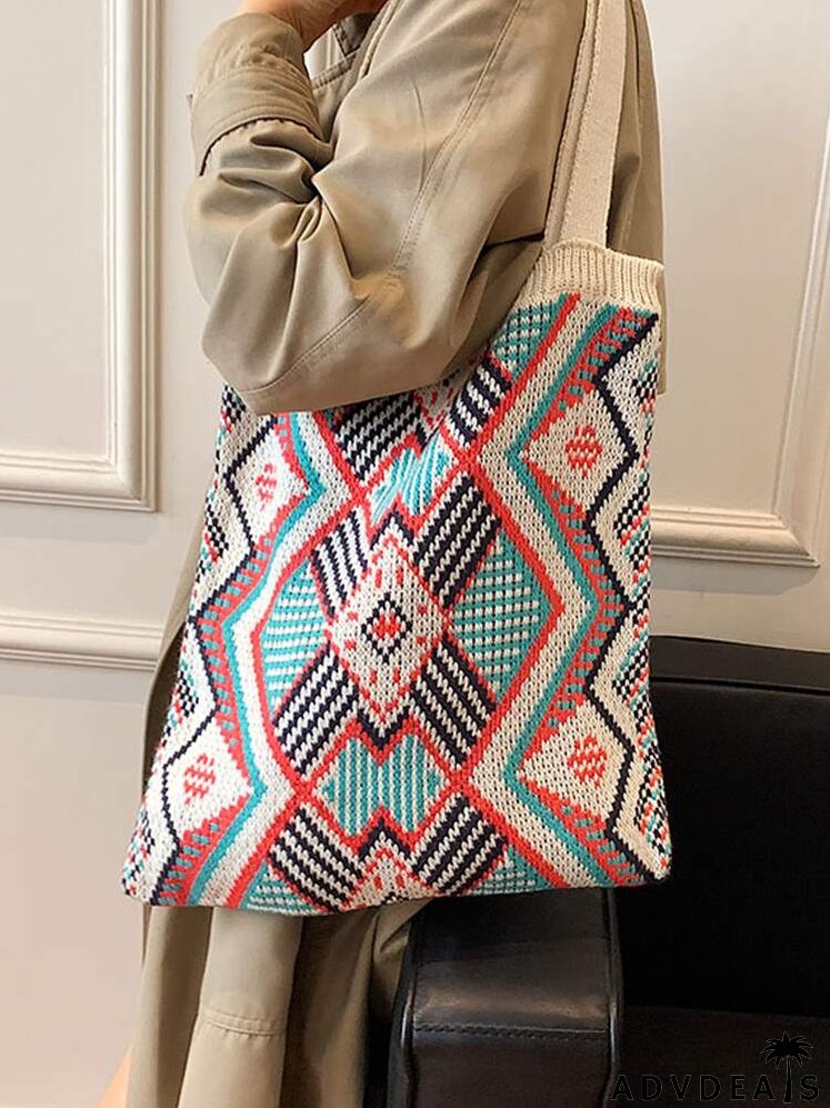 Geometric Graphic Shopper Bag