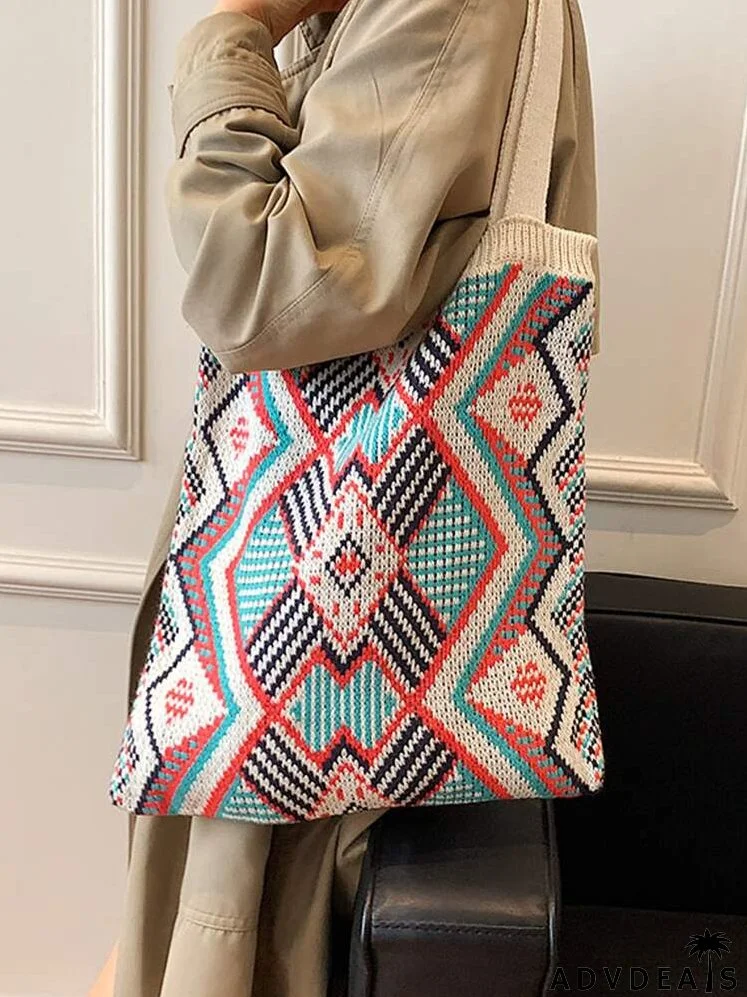 Geometric Graphic Shopper Bag