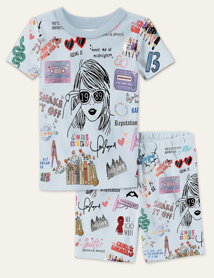 1989 Album Blue Kid's Pajama Set