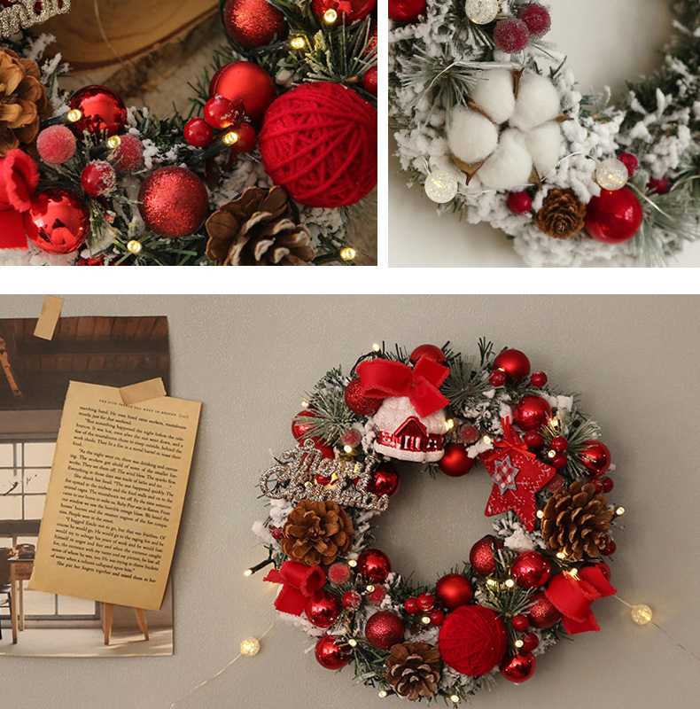 Tegooe Deluxe Faux Pine Christmas Wreath Collection - Door Wall Decor