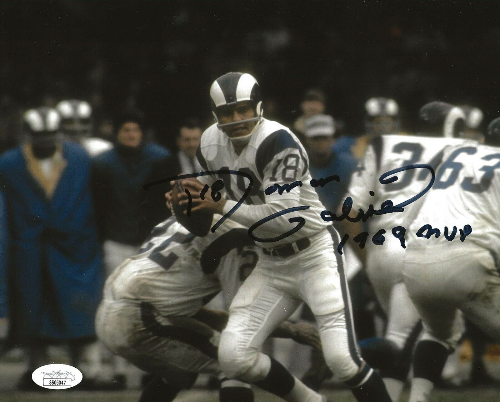 Roman Gabriel signed LA Los Angeles Rams 8x10 Photo Poster painting autographed W MVP Insc 4 JSA