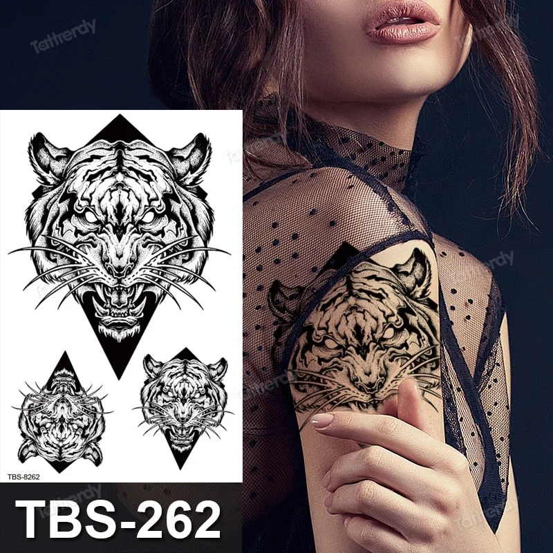 dragon wing snake temporary tattoo sticker waterproof black henna anime body art tattoo fake water transfer decal sexy for women