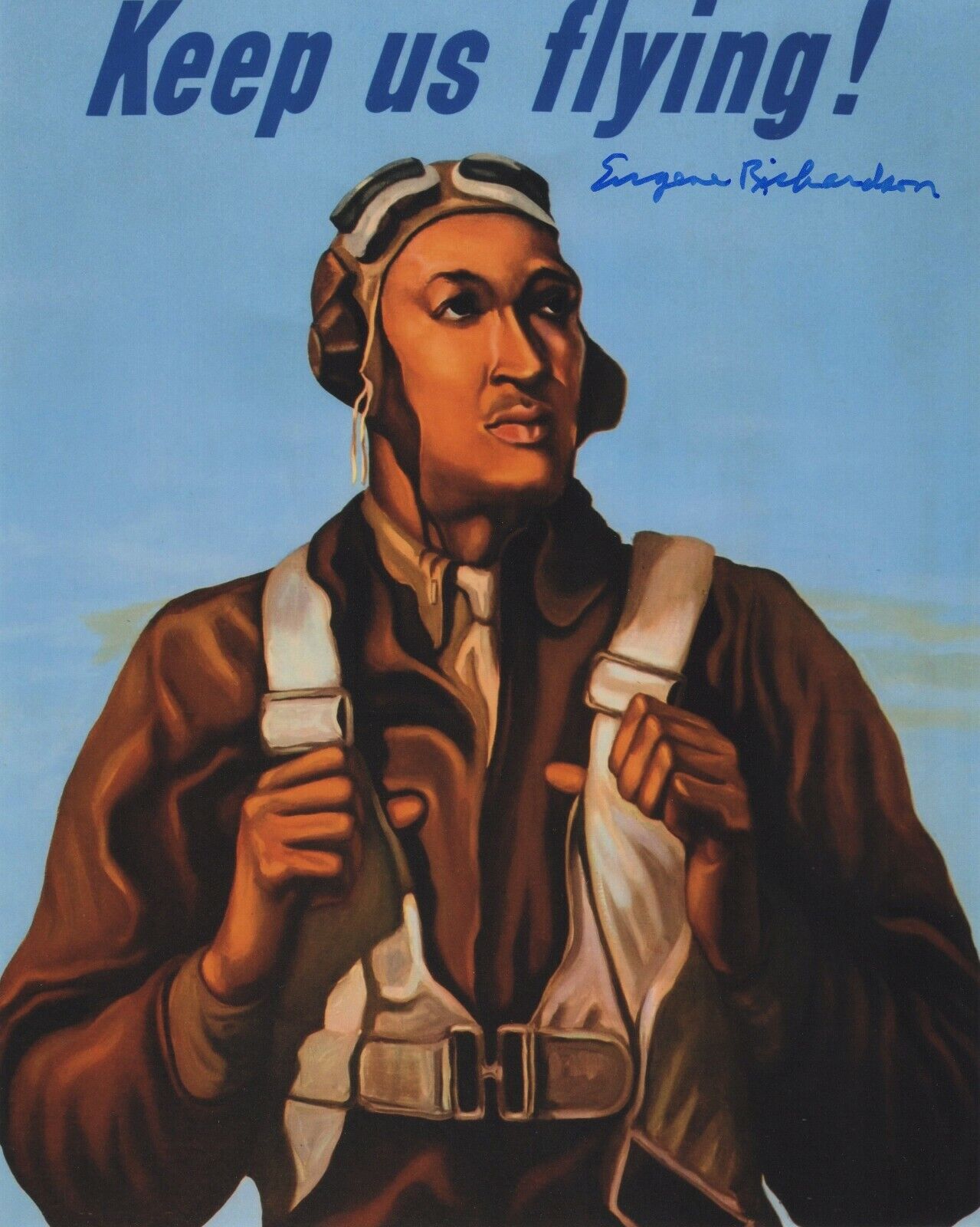 EUGENE RICHARDSON SIGNED TUSKEGEE AIRMEN WWII PILOT SIGNED 8X10 Photo Poster painting #2