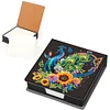 5D DIY PU Diamond Art Note Box with 160 Sheets Paper Memo Pad Holder (Peacock)