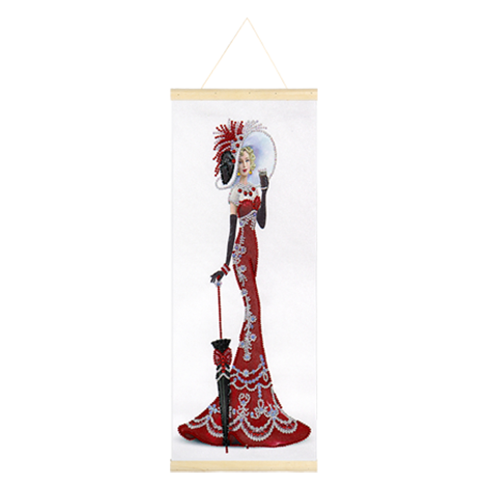 

20*50CM - Special Shaped Diamond Painting - Dress Lady Hanging, 501 Original