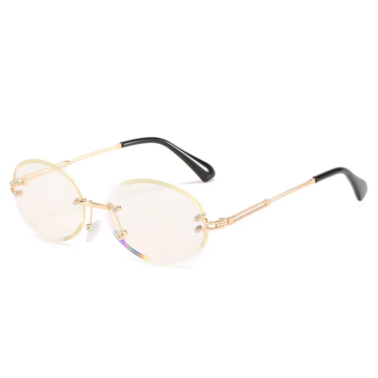 Jinsted AOV001 Oval Sunglasses – Red Tinted Lenses & Gold Frame, UV400 Protection