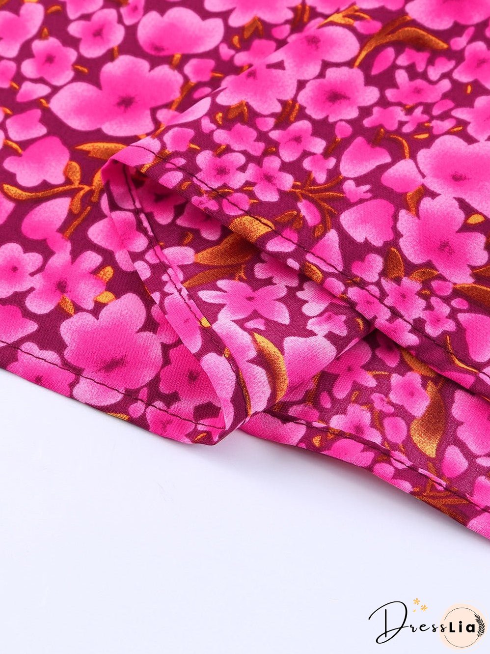 Rose Floral Print Ruffle Sleeve Plus Size Shift Top