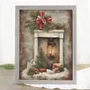 Christmas Fireplace-11CT Stamped Cross Stitch 40*53cm/15.75*20.87in tapestrymarket