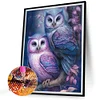>SALE<5D DIY Full Round Drill Partial AB Diamond Painting Owl Decoration 45x55CM