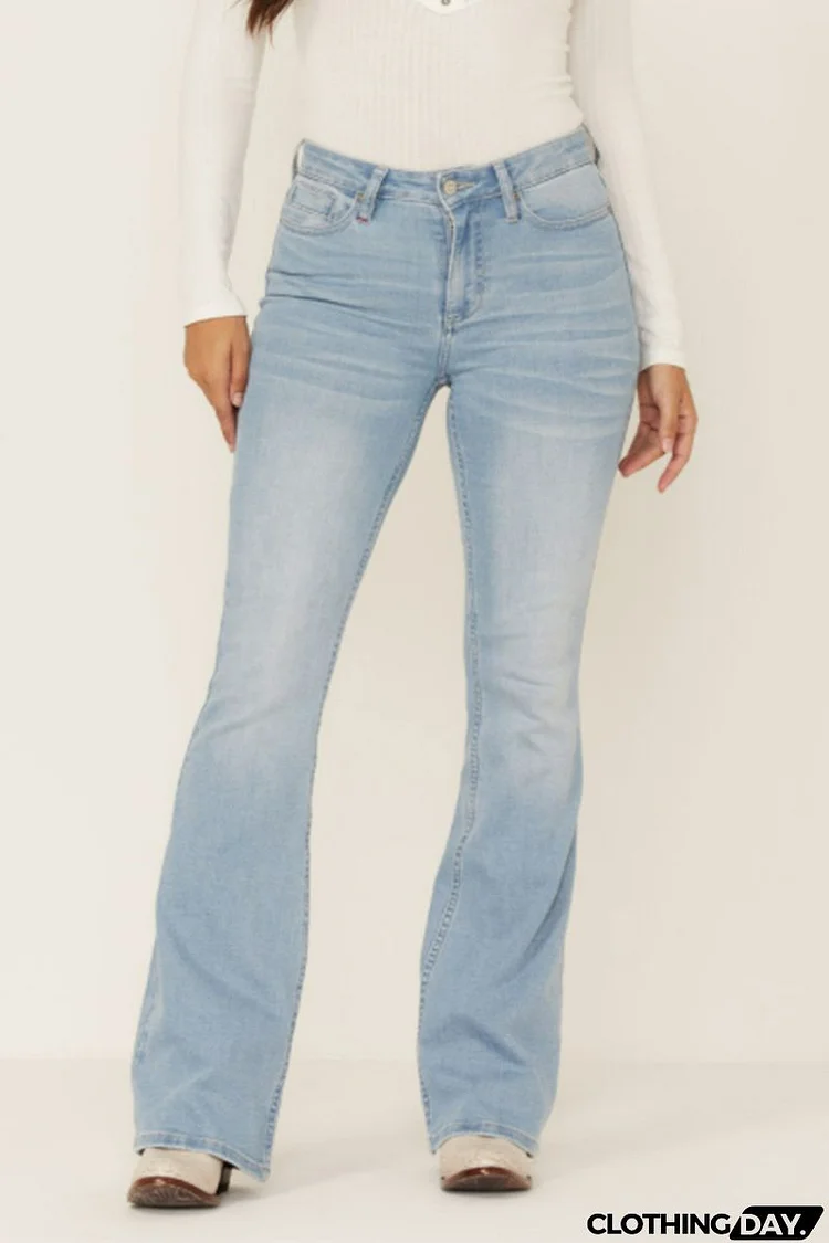 Vintage Mid Waist Flare Jeans