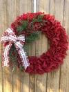 🔥Last Day 49% OFF🎄Red Berry Ruffled Burlap Christmas Wreath🎄-mysite-Adracos