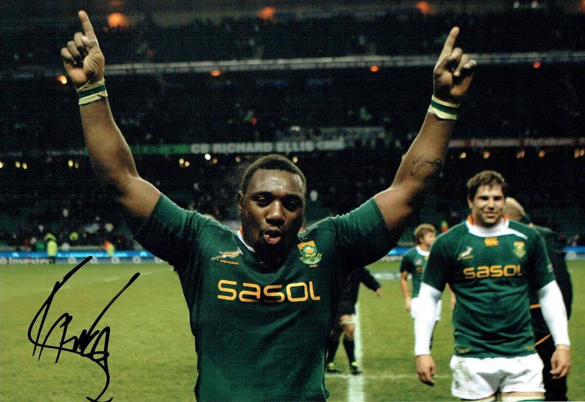 Tendai MTAWARIRA The Beast Signed Autograph Photo Poster painting AFTAL COA South African RUGBY