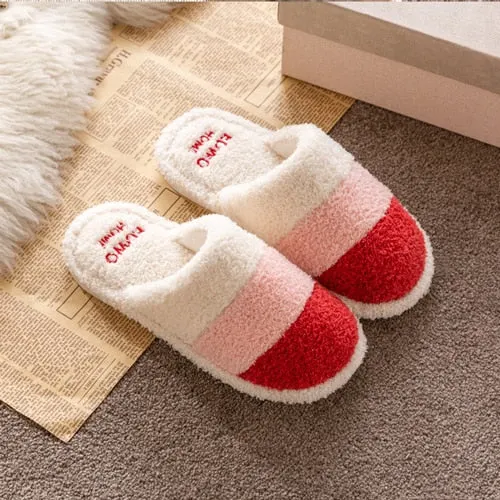 Warm Winter Slippers Men Mixed Colors Indoor Slippers Suede Velvet Fur Slippers Comfy Soft Bedroom Designer Shoes