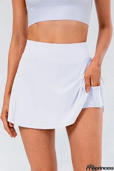 High Waist Pleated Active Skirt