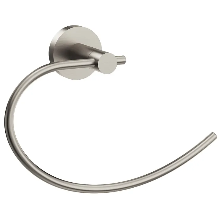 EVERSTEIN Modern Round Base Wall-Mount Hand Towel Holder Brushed Nickel