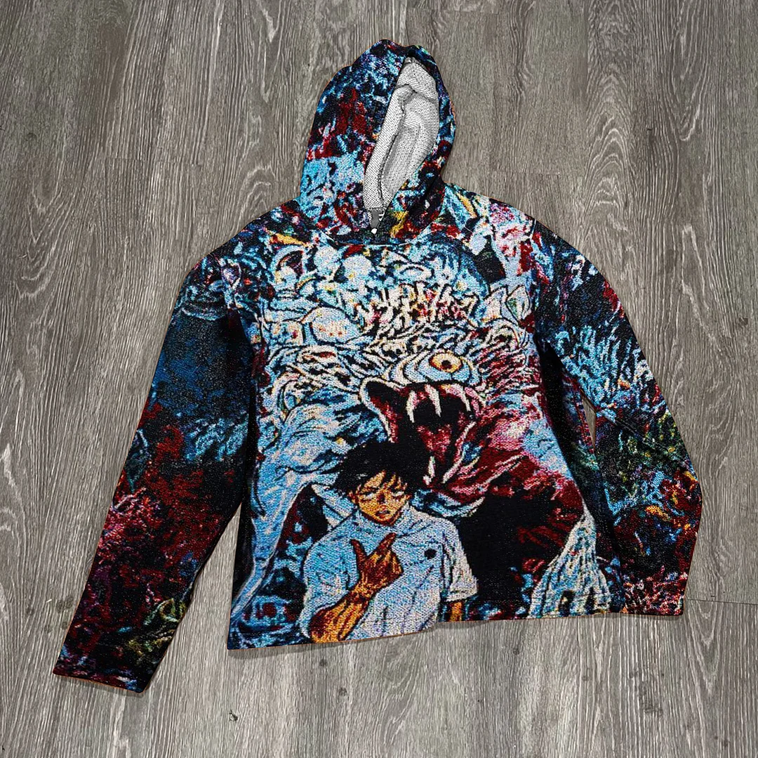 comic graphic casual tapestry hoodie