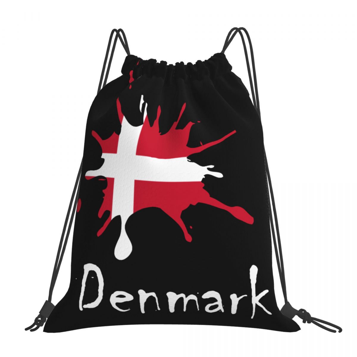 Denmark Ink Spatter Foldable Sports Gym Drawstring Bag